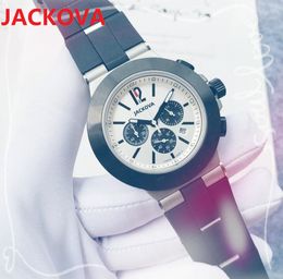 Luxury Mens Big Dial Rubber Belt Watches 44mm Quartz Movement 316L Stainless Steel Case Men WristWatches Bracelet montre de luxe