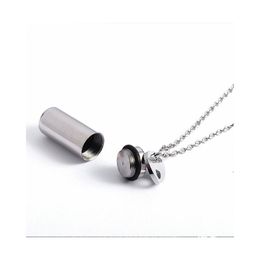 Pendant Necklaces Stainless Steel Jewellery Heart Charm Tube Bottle Locket Pet Cremation Memorial Put In Ashes Urn Holder NecklacePendant