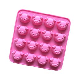 Pink Pig head shape Silicone Ice Moulds Chocolate Mould biscuit DIY Homemade Mould Cake Maker tools