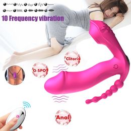 3 IN 1 Invisible Wearable Vibrator sexy Toys for Women Masturbators Women's Panties Dildos Adults 18 Shop