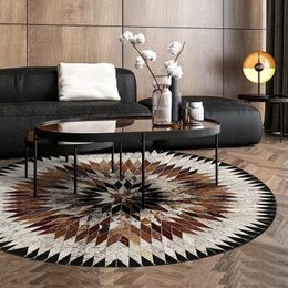 Carpets American Retro Round Living Room Carpet Light Luxury Rugs For Bedroom Home Decoration Coffee Table Mat Lounge Rug Chair Mats