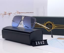 DT Sunglasses men's large frame square metal glasses women's changing Colour cycling show sunglasses Fashion high qualityAO3A