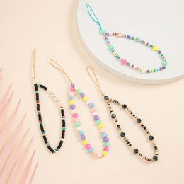 Cell Phone Straps Mobile Phone Strap Silicone Bead Chain Flower Pendant Soft Pottery Case Necklace Lanyard