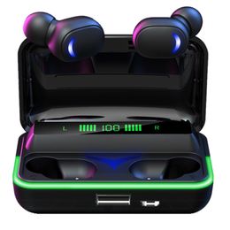 E10 TWS Bluetooth Earphone Wireless Headphone Stereo Gaming Sport Music Min Headset Earbuds Microphone With Power Bank