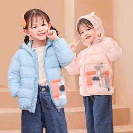 Baby Girl Clothes Winter Warm Cute Cartoon Rabbit Ears Thermal Warm Autumn Winter Kids Buffer Jacket J220718