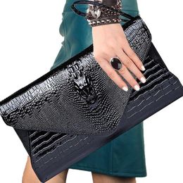 Evening Bags European And American Female Bag Luxury Crocodile Pattern PU Leather Clutch Messenger Ladies Handbag Shoulder BagEvening