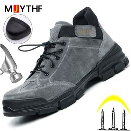 High Quality Indestructible Shoes Male Steel Toe Safety Shoes Men Anti-smash Anti-puncture Industrial Shoes Work Sneakers Casual