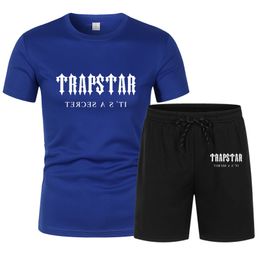 sportswear fashion designer Men's TRAPSTAR Tracksuits summer shirt 2022 high quality clothes Men's brand Tee cotton short sleeve T-shirt shorts casual sports set