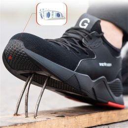 Male Steel Toe Shoes Camouflage Men Boots Breathable Outdoor Casual Sneaker Antismashing Piercing Work Safety Boot Y200915