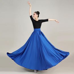 Stage Wear Flamenco Dress Women Spain Folk Belly Gypsy Solid Flamengo Performance Clothing Lady Dance Costume Modest 720 Degrees Big Wing