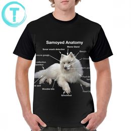 Samoyed T Shirt Samoyed Anatomy T-Shirt Beach Short-Sleeve Graphic Tee Shirt Cute Graphic 100 Polyester Male Oversized Tshirt T200224