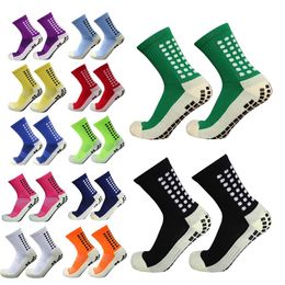 New Anti-slip Soccer Socks Men Women Outdoor Sport Grip Football Socks 12 Colours