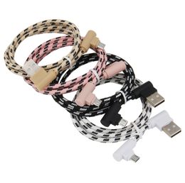 90 Degree Fast Charging Cables Double Elbow Type C Micro USB Data Cable For Microusb Type-C Mobile Phone Tablets