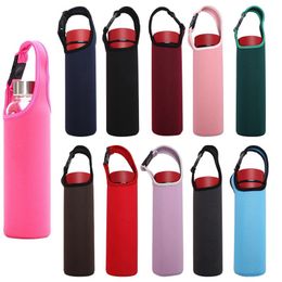 Wholesale Bar Portable Beer Glass Single Neoprene Bottle Cooler Sleeve Holder Cover Bag Water Bottle 450ml Tote Cup case