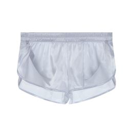 Underpants Mens Underwear Solid Color Low Waist Satin Boxers Side Split Elastic Waistband Shorts Bedroom NightwearUnderpants