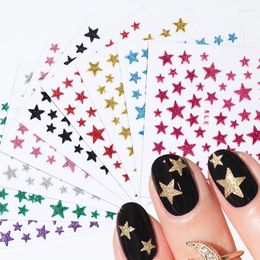 Stickers & Decals 1PC 3D Nail Slider Stars Glitter Shiny Decoration Decal DIY Transfer Adhesive Colorful Art Tips Prud22