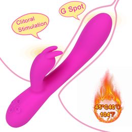 16 Speeds sexy Toys for Women Clitoris Vagina Stimulation Heating Rabbit Vibrator G Spot Nipple Massager Dual Motors Dildo Beauty Items