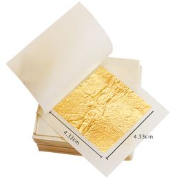 Beauty Items 24k Gold Leaf 100 Sheets 100% for Spa Food Art Framing Gilding Facial
