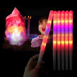 2021 New 28cm 1.5CM Colorful LED Light Stick Flash Glow Cotton Candy Stick Flashing Cone For Vocal Concerts Night Parties