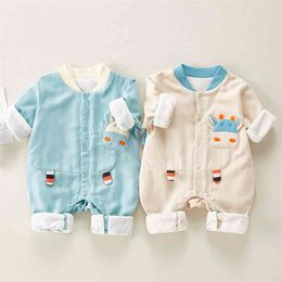 Mädchen Overalls 0-18M geboren Baby Mädchen Strampler Cartoon Infant Overalls Frühling Herbst Kleidung Outfits 210412