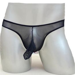 See Through Gay Mens Thong Underwear Transparent Mesh Penis Sleeve Convex G String Homme Jockstrap S101522036877704