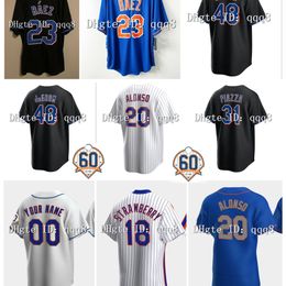 Na85 Pete Alonso Baseball Jerseys Max Scherzer Francisco Lindor Jacob deGrom 60th Anniversary Javier Mike Piazza Luis Guillorme James McCann