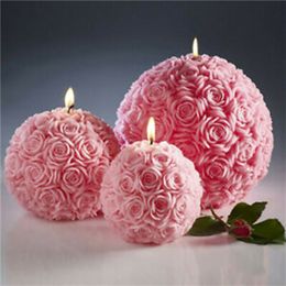 Ball Aromatherapy Rose Flower Cake Decoration Scented Candle Mold Soap Mould Craft Baking 220629