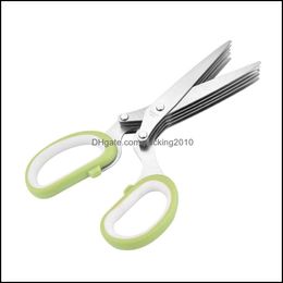 Kitchen Scissors Knives Accessories Kitchen Dining Bar Home Garden Stainless Steel 5 Layers Shallot Fo Dhfjl