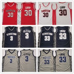 2022 NCAA Final Four Stitched College Basketball Jersey Davidson Wildcats Red 30 Stephen CURRY Jerseys Georgetown Hoyas 3 Allen Iverson Jerseys 33 Patrick Ewing