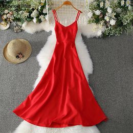 dress hollow UK - Casual Dresses Long Dress Women Summer Sleeveless Chiffon Vestidos Mujer 2022 Fashion Beach Red Black White Evening Party Lady