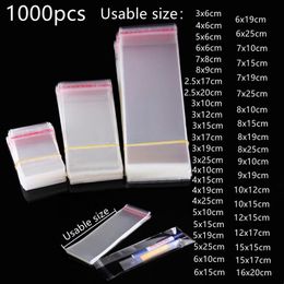 Transparent OPP Ziplock Plastic Bag Jewelry Gift Gift Box Packaging Self-adhesive Biscuit Candy Packaging Cellophane Bag