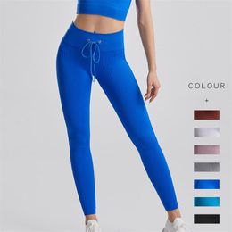 Yoga Outfit Push Up Tights Woman Ribbed Sports Leggings Solid Fitness BuLift Pants Lace Gym Clothing Workout SportswearYoga