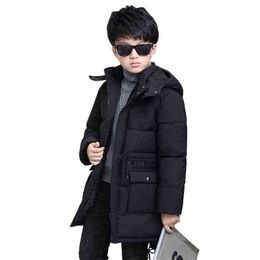 Boys Winter New Mid-Length Thick Quilted Jacket Boys Light Bulb Printing Hooded Warm Quilted Jacket Boys Casual Bread Jacket J220718