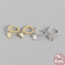 Dangle & Chandelier Gift E0286 Light Luxury S925 Sterling Silver Ins Minimalist Round Bead Star Versatile Ear Button Stud Earrings FemaleDan