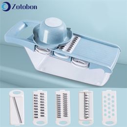 ZOTOBON Vegetable Cutter Kitchen Accessories Manual Food Processors Slicer Fruit Cutter Potato Peeler Carrot Slicer Grater H114 210319