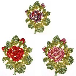 30 Pcs/Lot Fashion Jewellery Women Pins Crystal Rhinestone Flower Shape Brooches For Lady Gift/Decoration