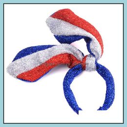 Other Event Party Supplies Rabbit Ears American Flag Headbands Women Gi Dhfp1