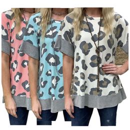 Fashion Cow Stria Printing T-shirt Women Girls Tops Summer Short Sleeve O-neck T Shirt Leopard Printed T-shirts Tees Casual Loose Tshirts Pleasantly Cool