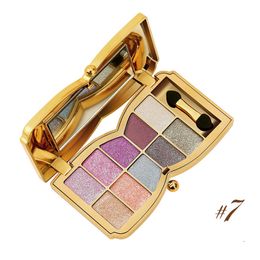 10 Colors Brightening Eye Shadow Palette Shimmering Eyeshadow Cosmetic Brush Makeup Set