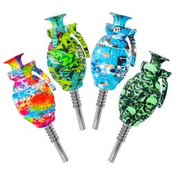 Smoking Accessories grenade silicone nectar collector with 14.4mm joint stainless steel dabber Micro NC