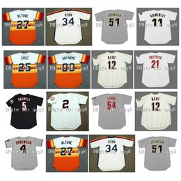 Na85 Vintage Houston Jerseys 34 NOLAN RYAN 11 KEN CAMINITI 25 JOSE CRUZ 51 RANDY JOHNSON 5 JEFF BAGWELL 27 JOSE ALTUVE 7 CRAIG BIGGIO 2 ALEX