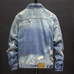 DIMUSI Denim Jackets Men Cowboy Slim Fit Bomber Jacket Men's Ripped Jean Jacket Hip Hop Streetwear Coats Chaqueta Hombre 4XL T200502