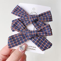 2PCS/Set Hot Printed Bowknot Hair Bows With Hair Clips For Cute Girls Headwear Handmade Barrettes Gifts Kids Hair Accessories