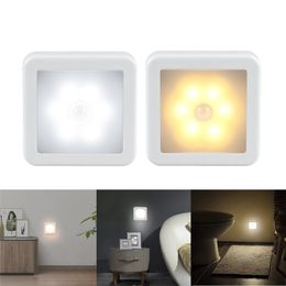 Sensor de movimento LED Night Light Smart Battery Operou WC Bedside Lamp for Room Hallway Pathway Bailet Home Iluminação