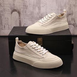 Italy Classic Business Wedding Dress Party Shoes Spring Autumn Fashion Vulcanize Breathable Canvas Lace Up Casual Sneakers Round Toe Driving Walking Loafers