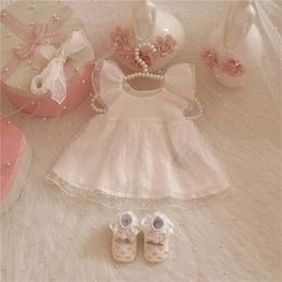 1 set infant girls princess TUTU dress headbandsocksshoes baby christening baptism girls birthday wedding party cute dress LJ201221