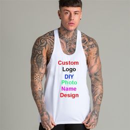 DIY Brand Customized Gym Clothing Cotton Fitness Men Bodybuilding Stringer Tank Tops Summer Workout Sleeveless Shirt 220621