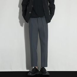 Men's Suits & Blazers Korean Style Men's Fashion Trend Business Trousers Slim Fit Black/khaki/grey Color Casual Pants Nice Suit PantsMen