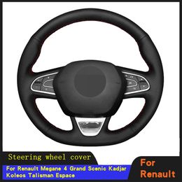 Steering Wheel Covers Car Cover Braid Wearable Artificial Leather For Megane 4 Grand Scenic Kadjar Koleos Talisman EspaceSteering CoversStee