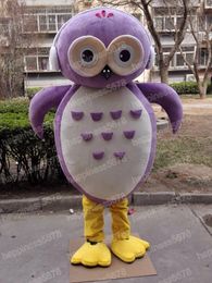 Performance purple owl Mascot Costumes Halloween Christmas Cartoon Character Outfits Suit Advertising Carnival Unisex Adults Outfit